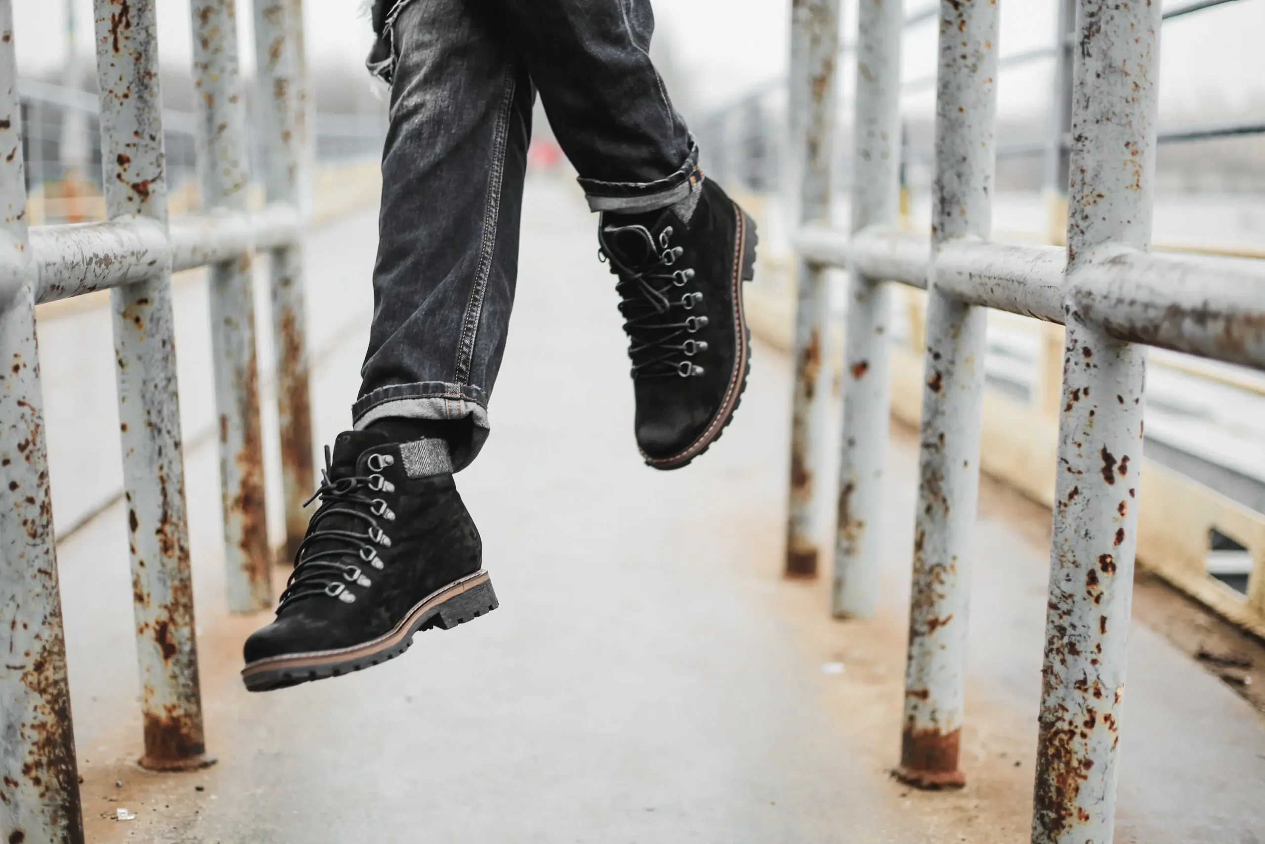 Women’s Black Nubuck Handmade Hiker Boots