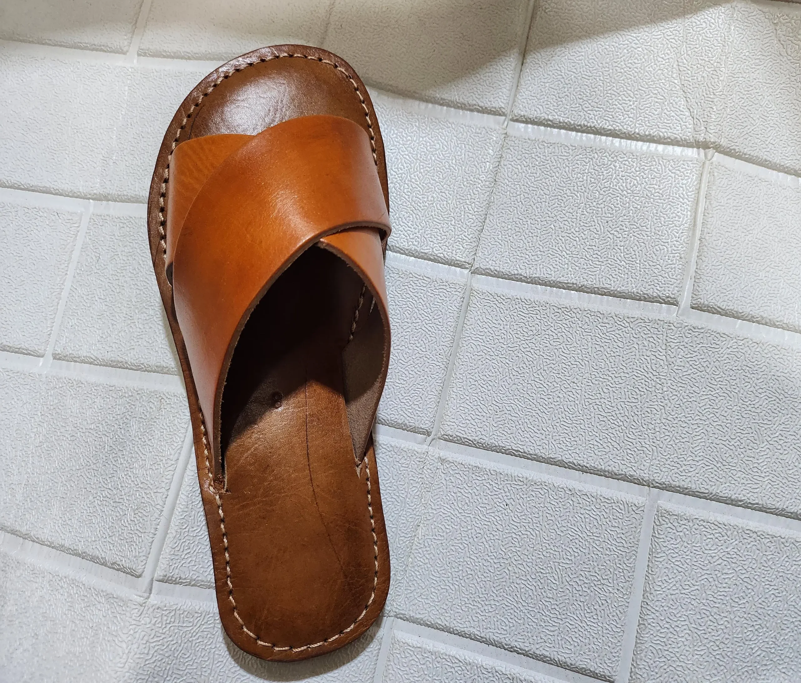 Women’s Brown Crisscross Moroccan Leather Sandals