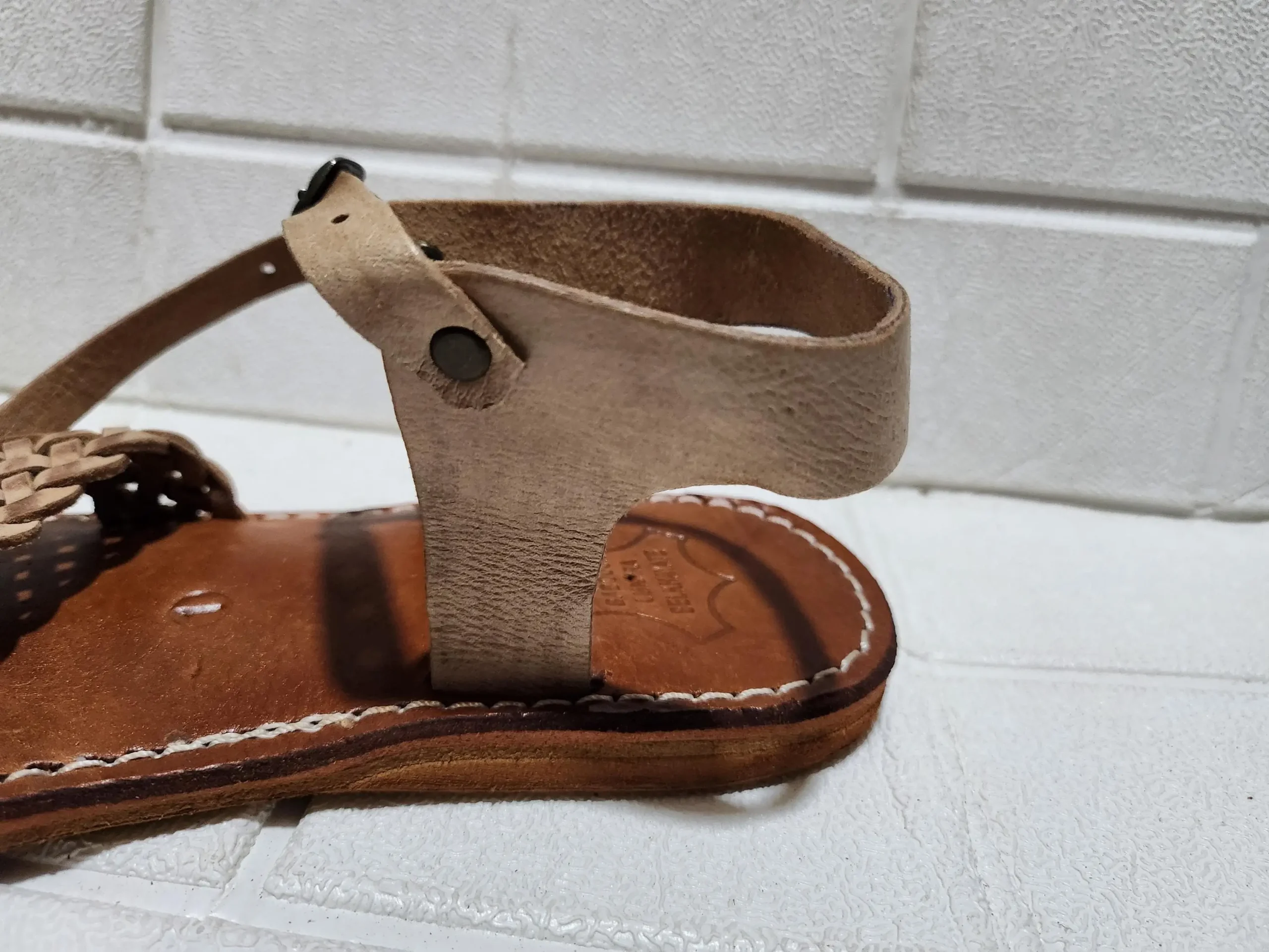 Women’s Tan Braided Moroccan Leather Sandals