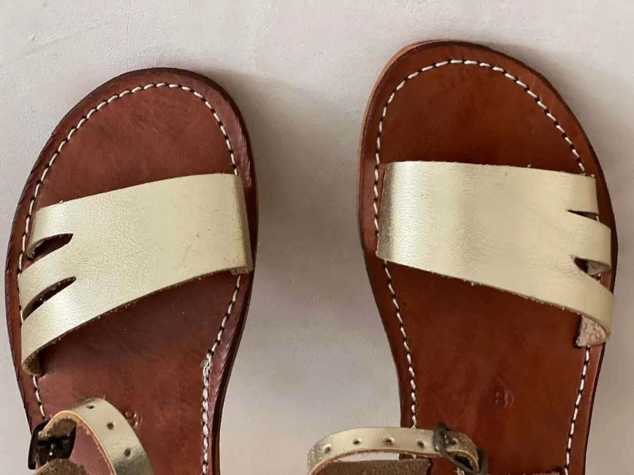 Women’s Blond Moroccan Handmade Leather Flat Sandals